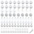 vidaXL 100 Piece Christmas Ball Set 3/4/6 cm Silver - Image 2