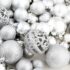 vidaXL 100 Piece Christmas Ball Set 3/4/6 cm Silver - Image 11