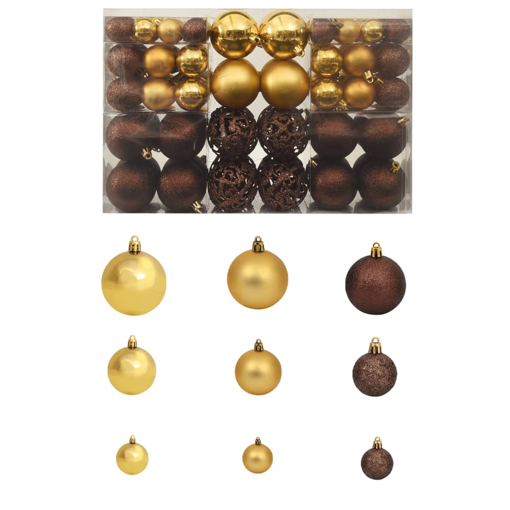 8718475586128_a_en_hd_1 vidaXL 100 Piece Christmas Ball Set 3/4/6 cm Brown/Bronze/Gold - Image 1
