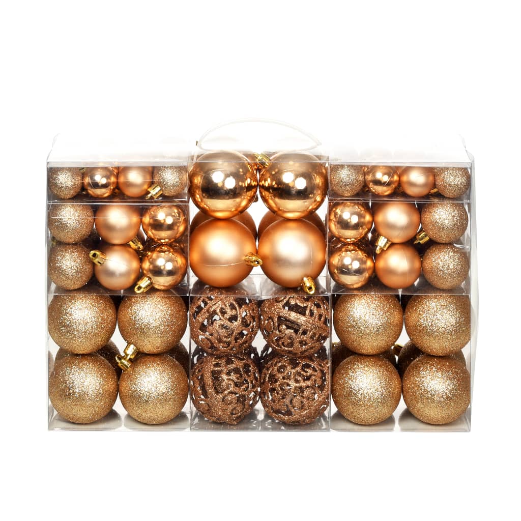 8718475586142_a_en_hd_1 vidaXL 100 Piece Christmas Ball Set 3/4/6 cm Rose/Gold - Image 1