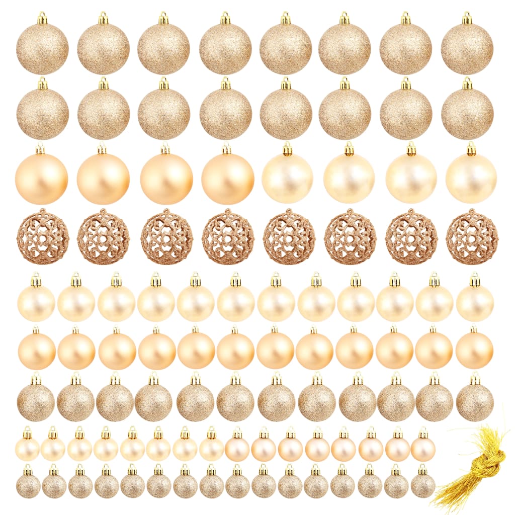 8718475586142_g_en_hd_1 vidaXL 100 Piece Christmas Ball Set 3/4/6 cm Rose/Gold - Image 2