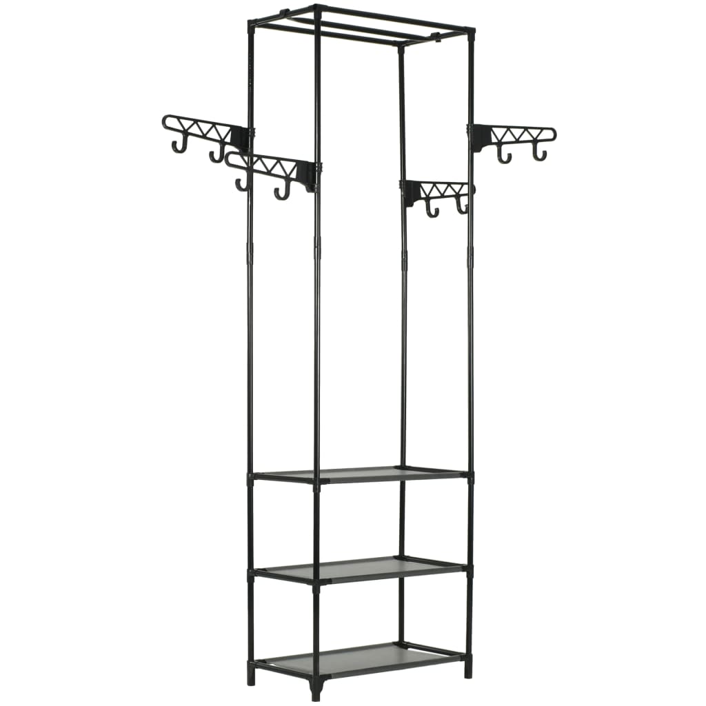 8718475586630_a_en_hd_1 vidaXL Clothes Rack Steel and Non-woven Fabric 55x28.5x175 cm Black - Image 1