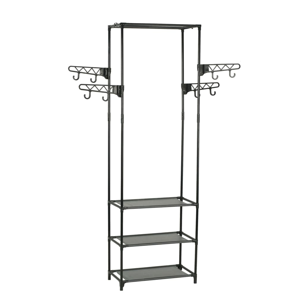 8718475586630_g_en_hd_1 vidaXL Clothes Rack Steel and Non-woven Fabric 55x28.5x175 cm Black - Image 2