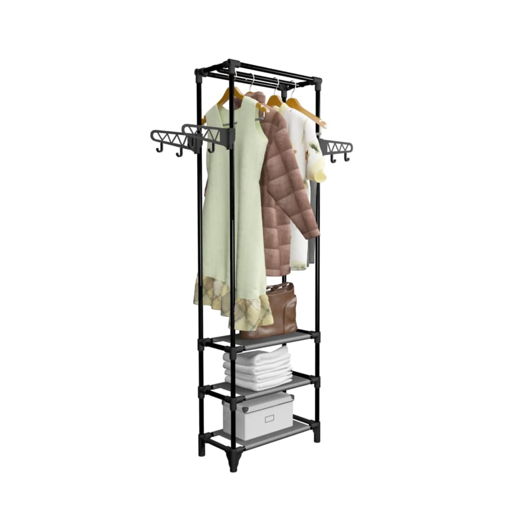8718475586630_g_en_hd_6 vidaXL Clothes Rack Steel and Non-woven Fabric 55x28.5x175 cm Black - Image 8