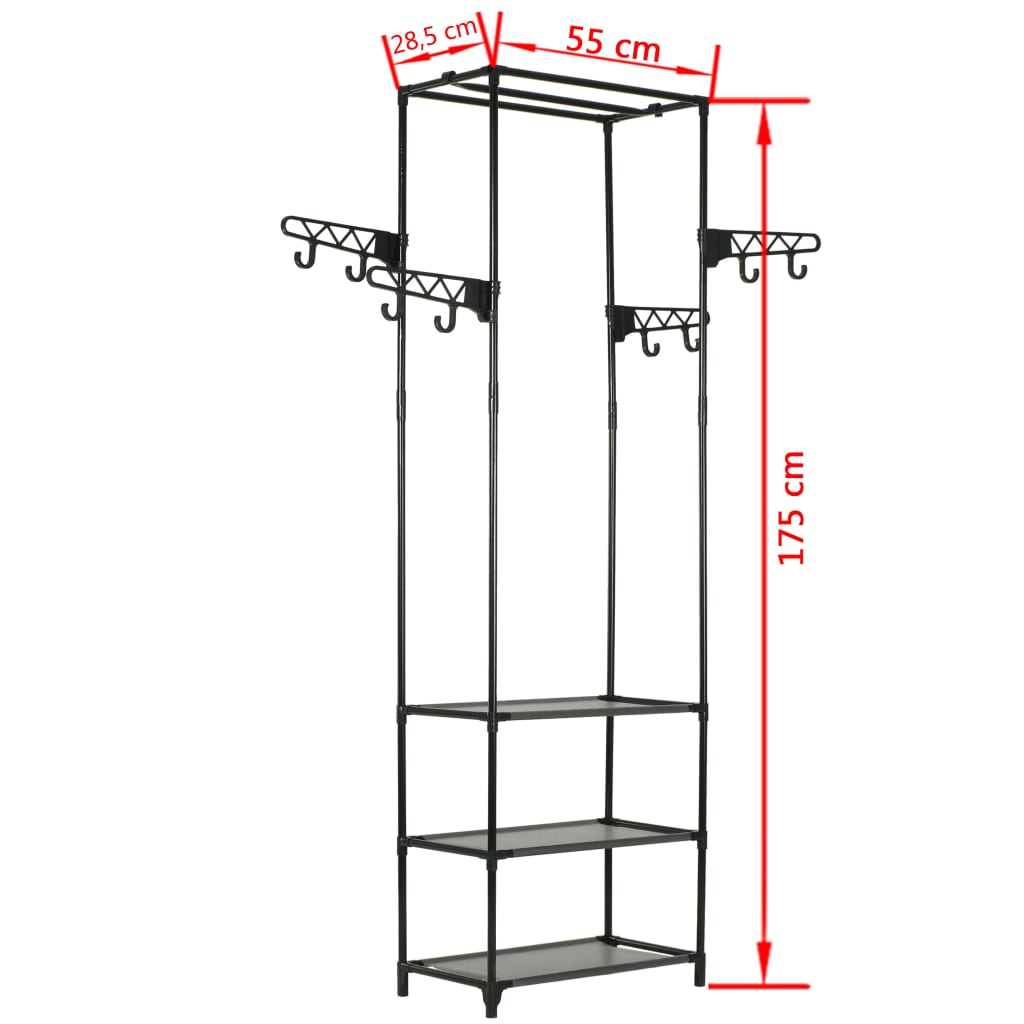 8718475586630_g_en_hd_8 vidaXL Clothes Rack Steel and Non-woven Fabric 55x28.5x175 cm Black - Image 10