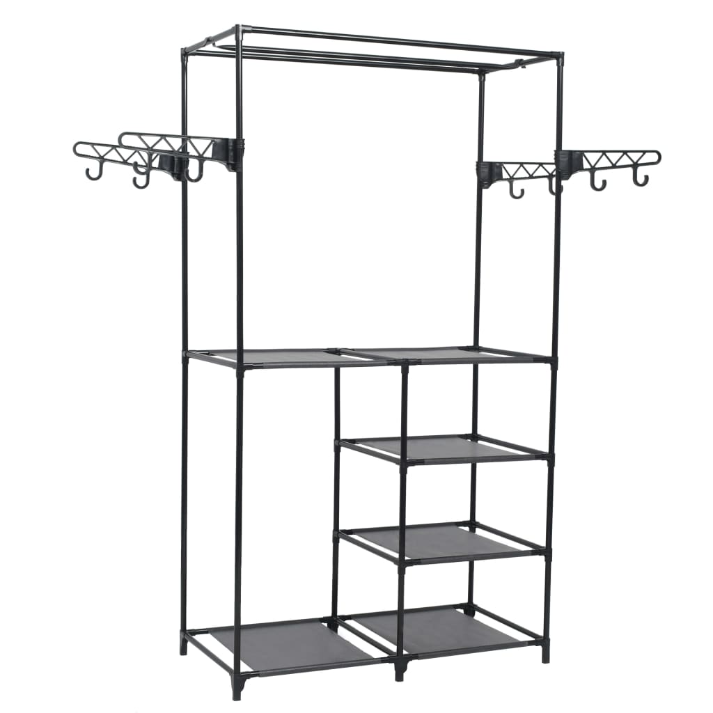 8718475586654_a_en_hd_1 vidaXL Clothes Rack Steel and Non-woven Fabric 87x44x158 cm Black - Image 1