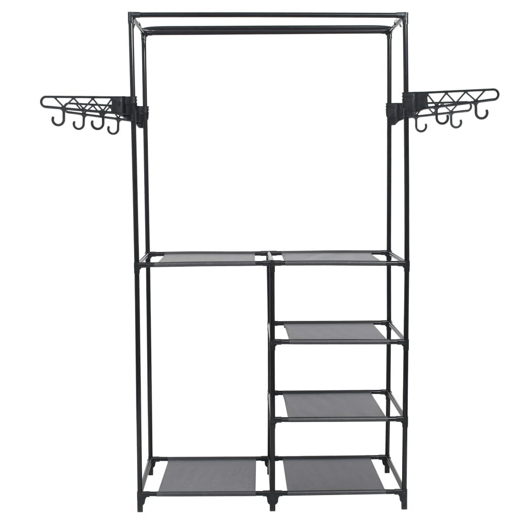 8718475586654_g_en_hd_1 vidaXL Clothes Rack Steel and Non-woven Fabric 87x44x158 cm Black - Image 2