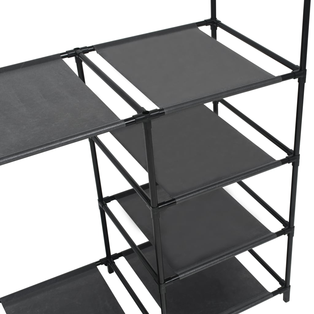 8718475586654_g_en_hd_2 vidaXL Clothes Rack Steel and Non-woven Fabric 87x44x158 cm Black - Image 4