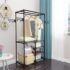 vidaXL Clothes Rack Steel and Non-woven Fabric 87x44x158 cm Black - Image 6