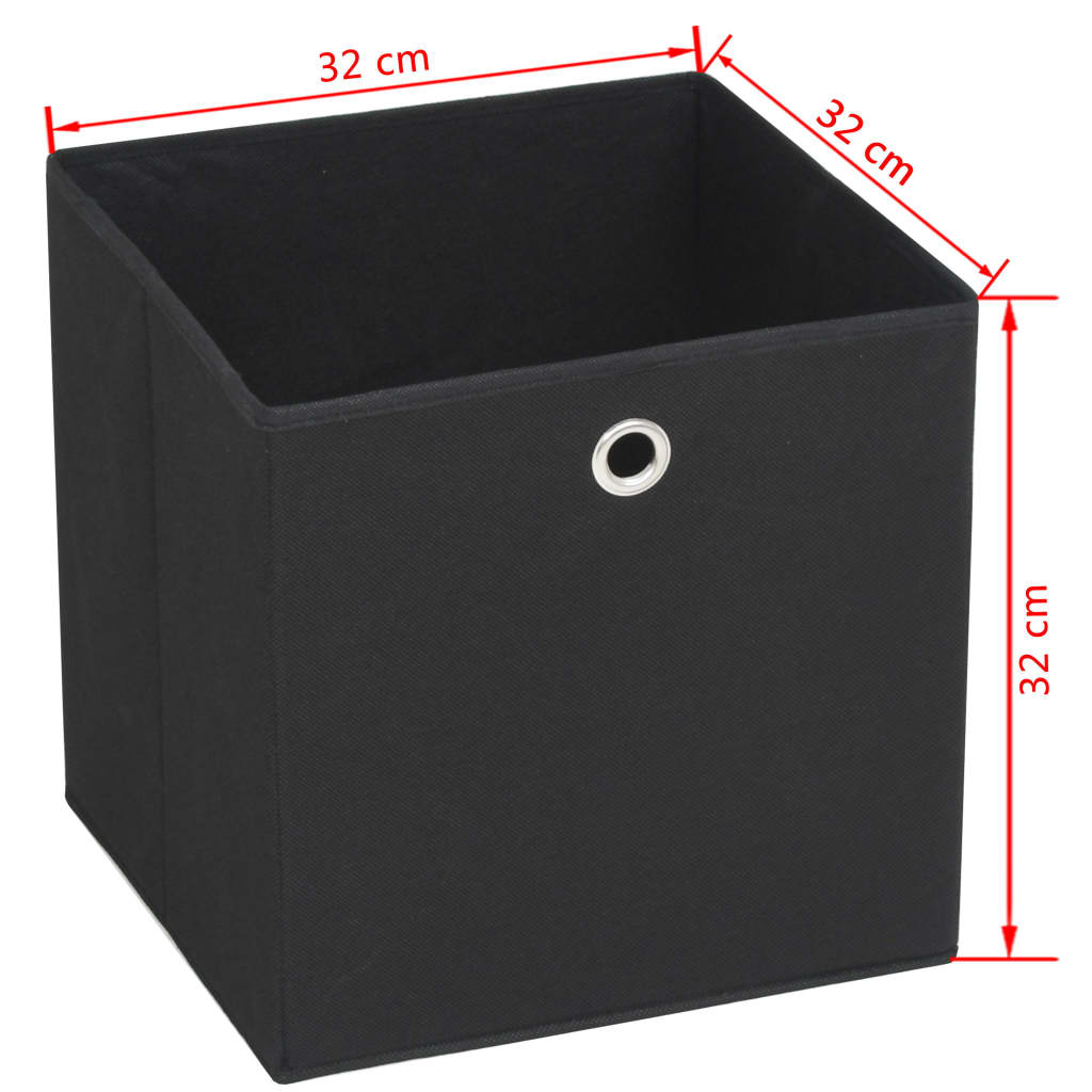 8718475586661_g_en_hd_6 vidaXL Storage Boxes 4 pcs Non-woven Fabric 32x32x32 cm Black - Image 7