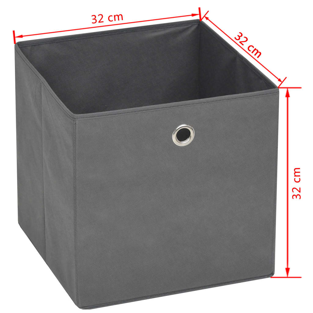 8718475586692_g_en_hd_6 vidaXL Storage Boxes 10 pcs Non-woven Fabric 32x32x32 cm Grey - Image 7