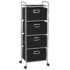 vidaXL Shelving Unit with 4 Storage Boxes Steel and Non-woven Fabric