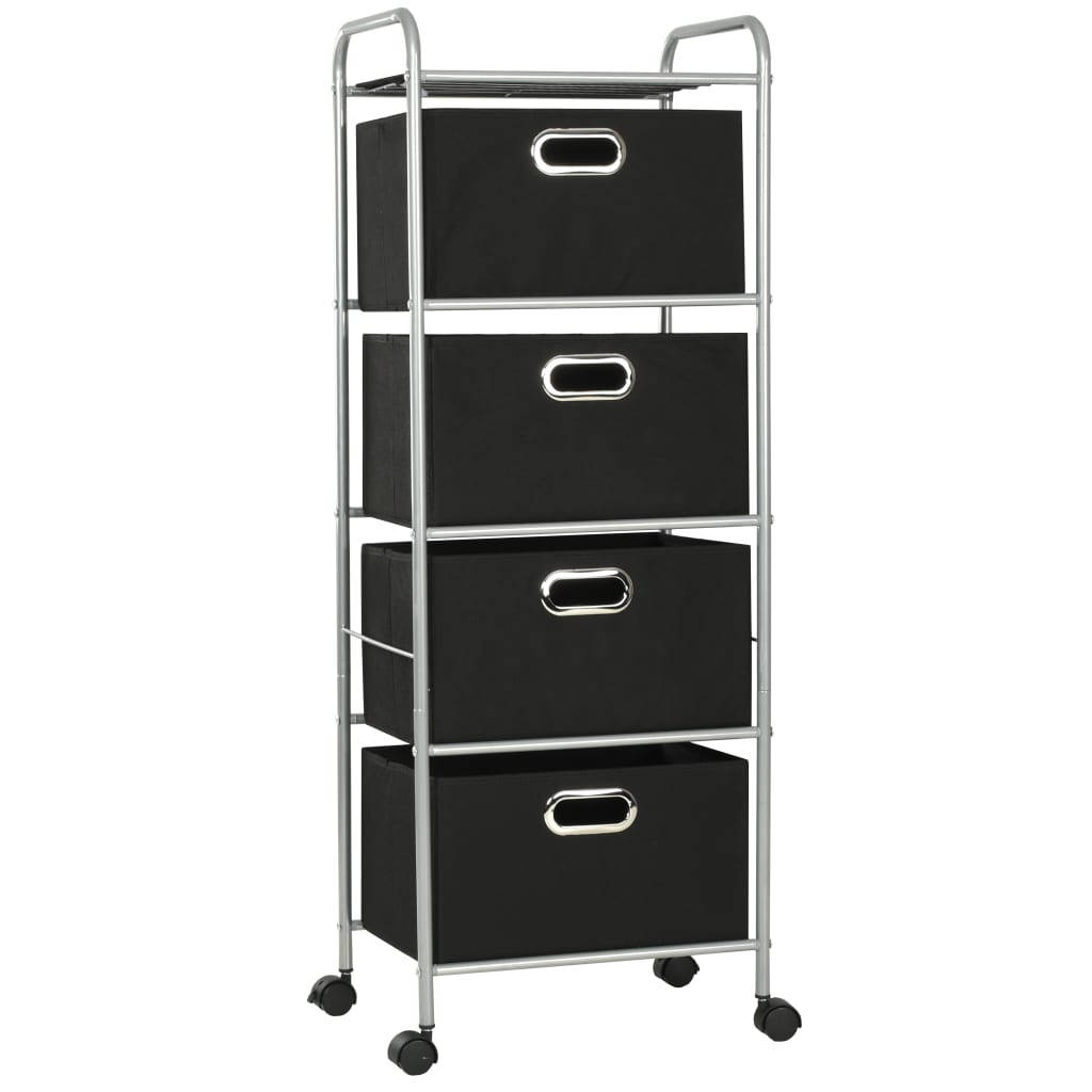 8718475586715_g_en_hd_1 vidaXL Shelving Unit with 4 Storage Boxes Steel and Non-woven Fabric - Image 2