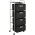 vidaXL Shelving Unit with 4 Storage Boxes Steel and Non-woven Fabric - Image 3