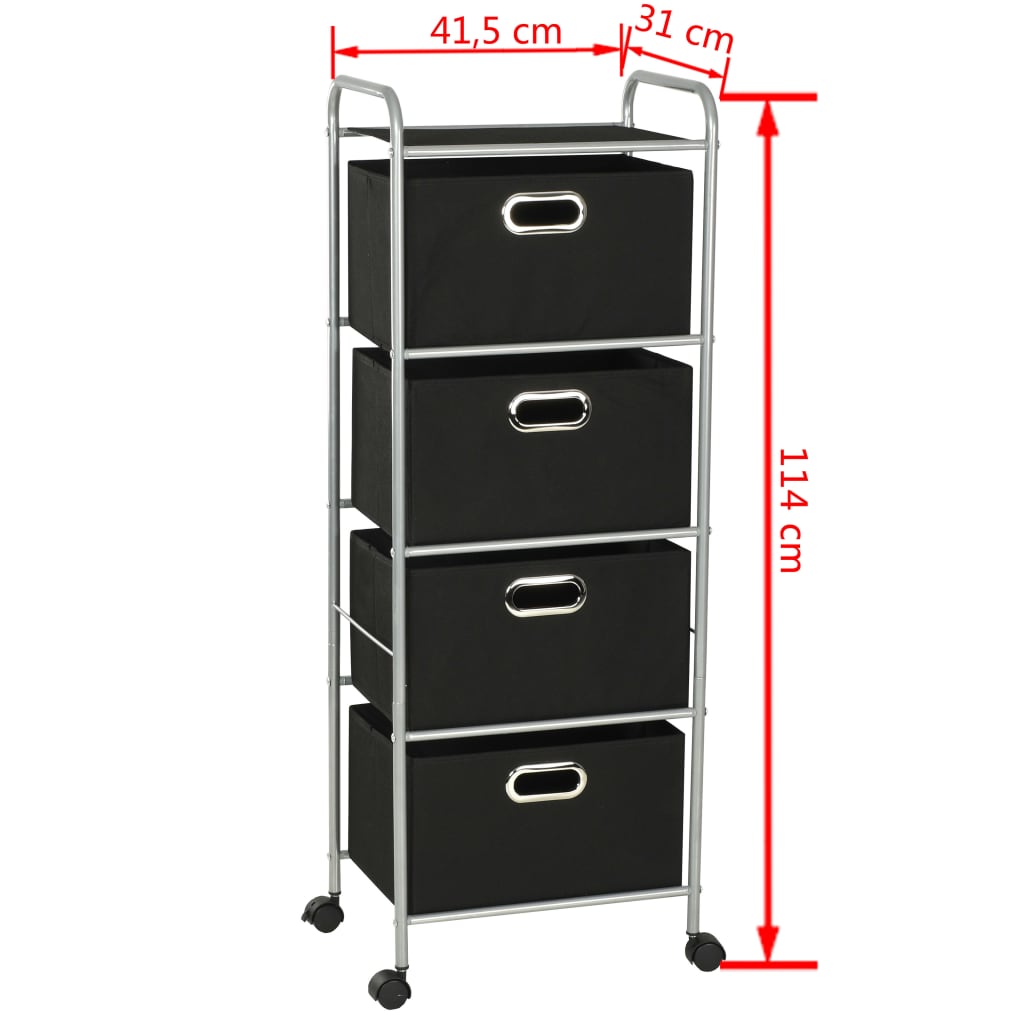 8718475586715_g_en_hd_6 vidaXL Shelving Unit with 4 Storage Boxes Steel and Non-woven Fabric - Image 7