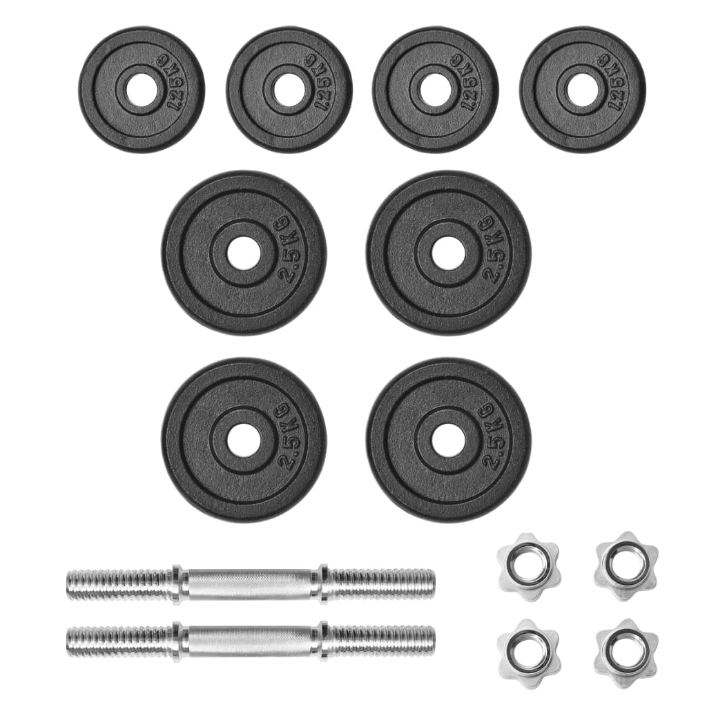 8718475586791_g_en_hd_2 vidaXL 14 Piece Dumbbell Set 20 kg Cast Iron - Image 3