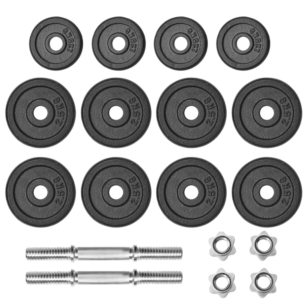 8718475586807_g_en_hd_1 vidaXL 18 Piece Dumbbell Set 30 kg Cast Iron - Image 2