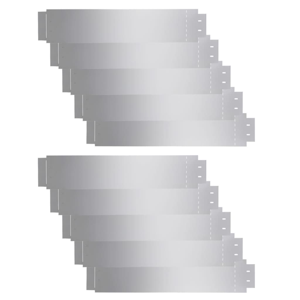 8718475587064_a_en_hd_1 vidaXL Lawn Fence 10 pcs Galvanised Steel 100x20 cm - Image 2