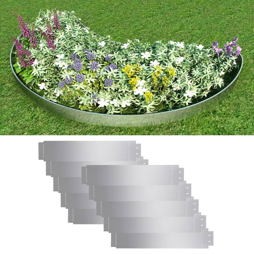 8718475587064_m_en_hd_1 vidaXL Lawn Fence 10 pcs Galvanised Steel 100x20 cm - Image 1
