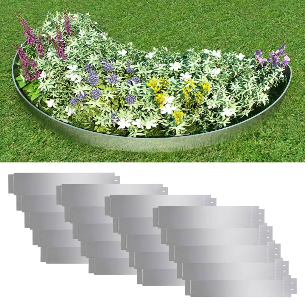8718475587088_m_en_hd_1 vidaXL Lawn Fence 20 pcs Galvanised Steel 100x20 cm - Image 1