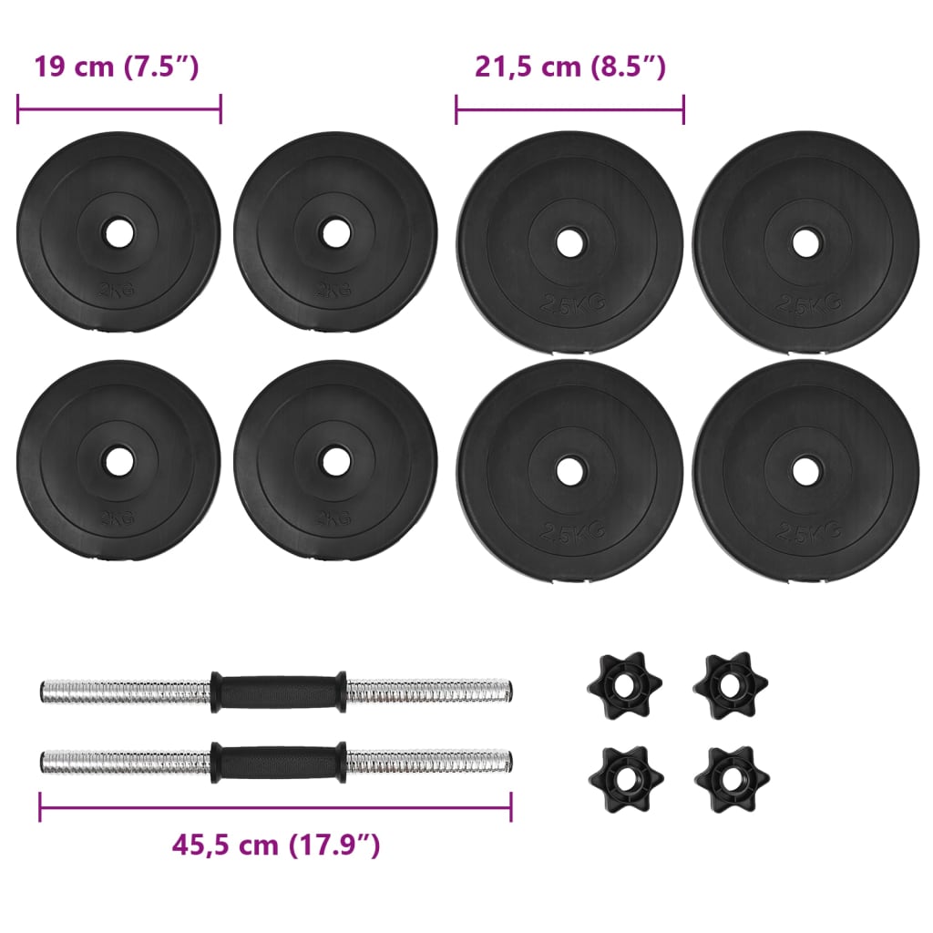 8718475587248_g_en_hd_6 vidaXL 14 Piece Dumbbell Set 20 kg - Image 7