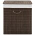vidaXL Bamboo Laundry Bin Rectangular Dark Brown