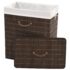 vidaXL Bamboo Laundry Bin Rectangular Dark Brown - Image 2