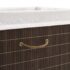 vidaXL Bamboo Laundry Bin Rectangular Dark Brown - Image 5