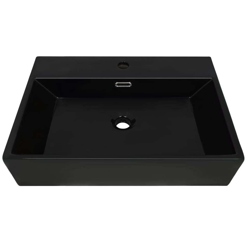 8718475589082_g_en_hd_1 vidaXL Basin with Faucet Hole Ceramic Black 60.5x42.5x14.5 cm - Image 3
