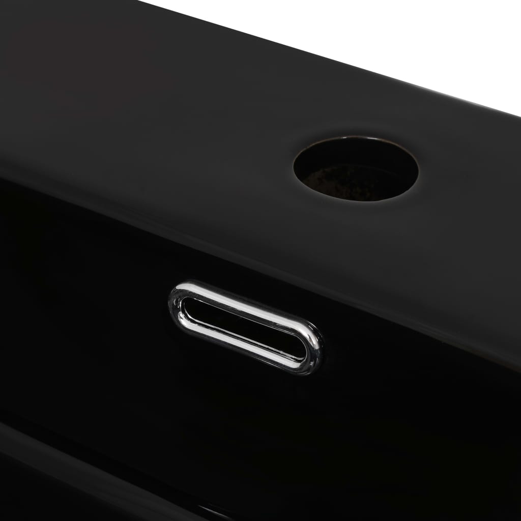 8718475589082_g_en_hd_2 vidaXL Basin with Faucet Hole Ceramic Black 60.5x42.5x14.5 cm - Image 4