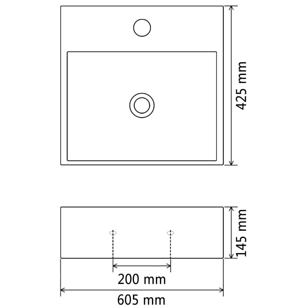 8718475589082_g_en_hd_3 vidaXL Basin with Faucet Hole Ceramic Black 60.5x42.5x14.5 cm - Image 5