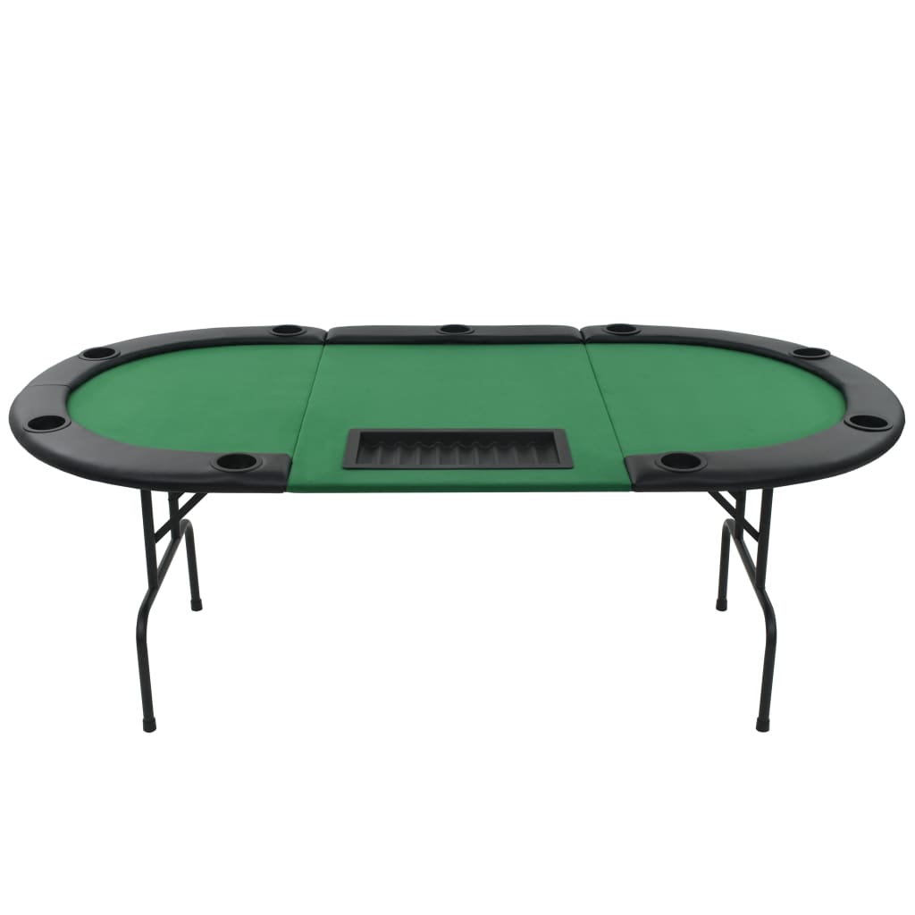 8718475589655_g_en_hd_1 vidaXL 9-Player Folding Poker Table 3 Fold Oval Green - Image 3