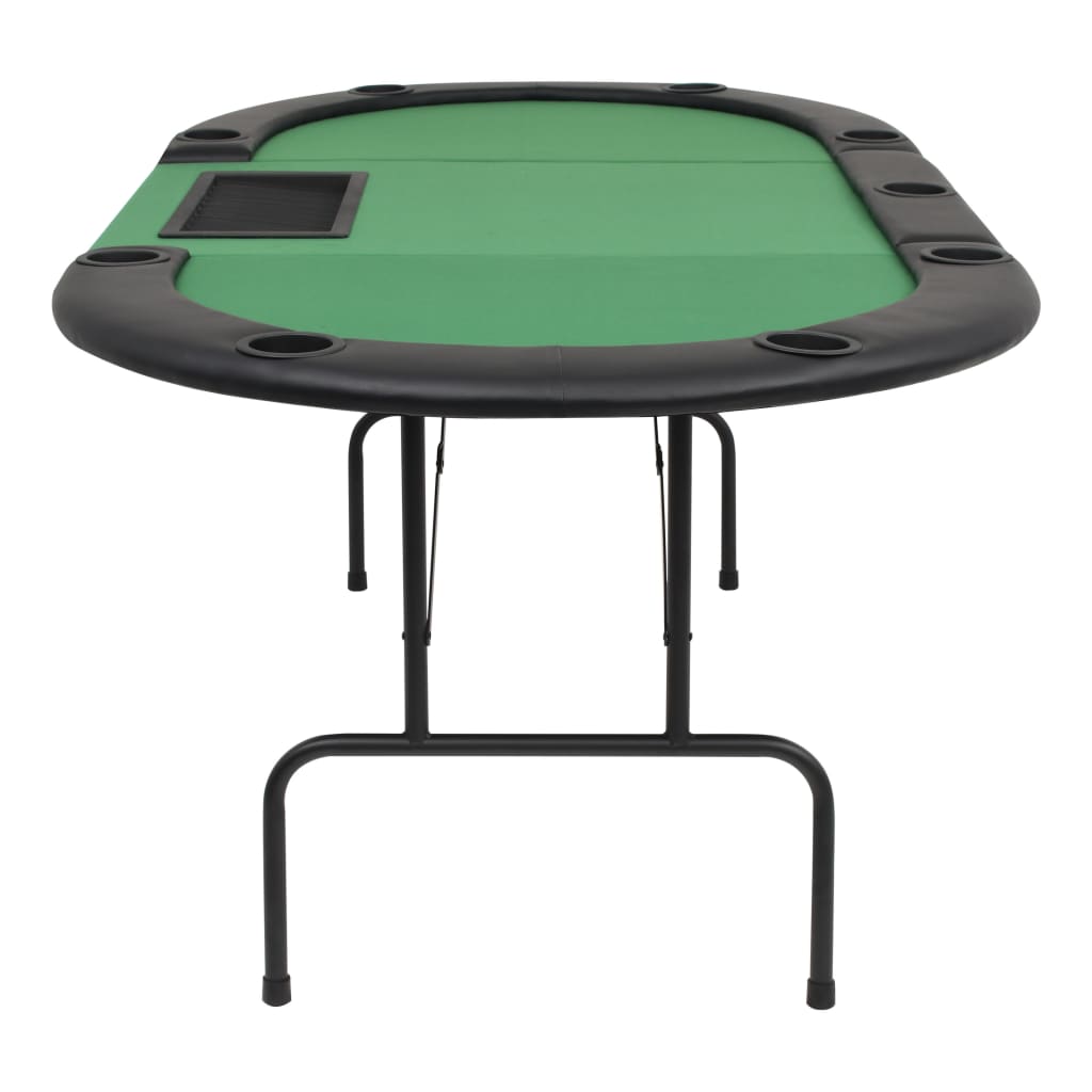 8718475589655_g_en_hd_2 vidaXL 9-Player Folding Poker Table 3 Fold Oval Green - Image 4