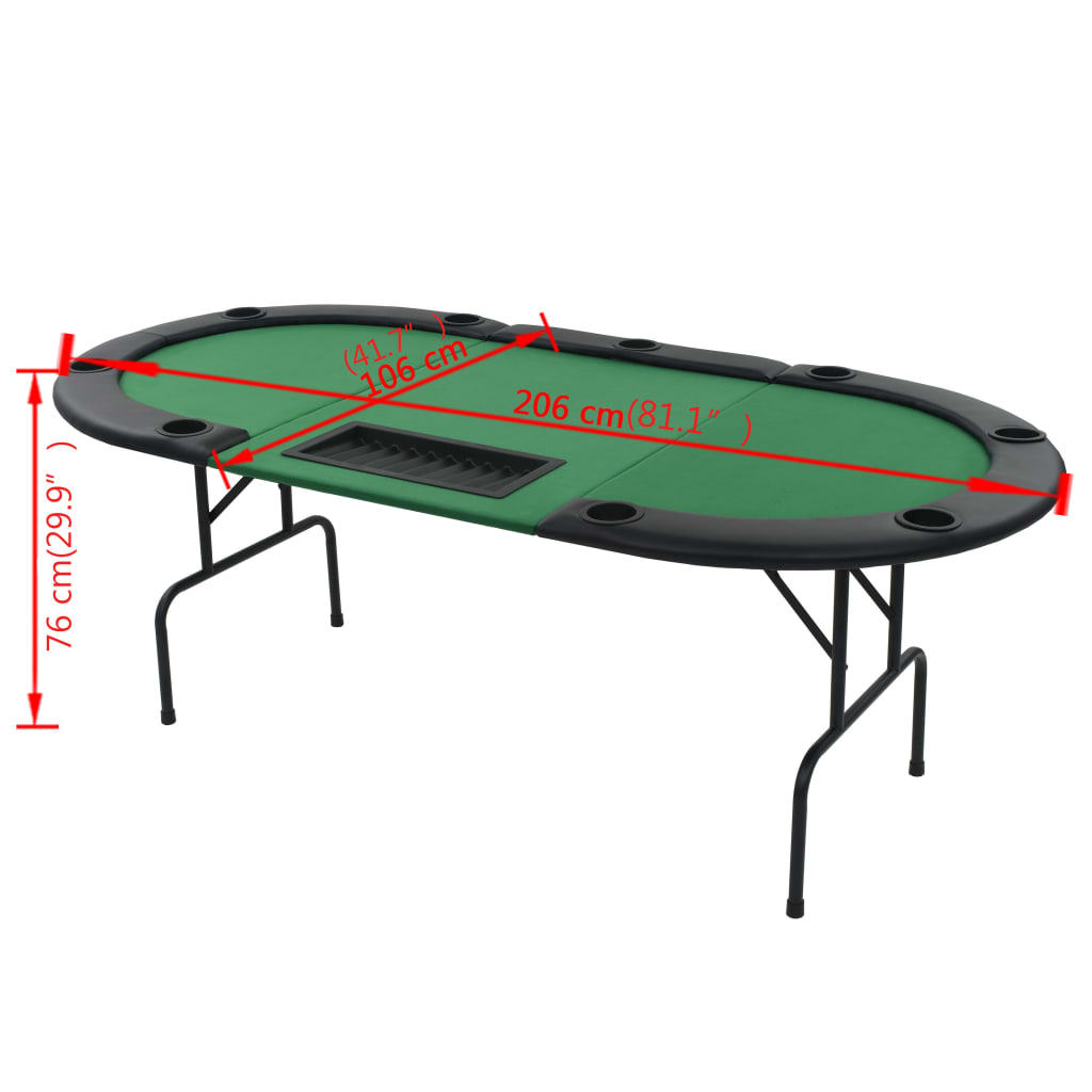 8718475589655_g_en_hd_6 vidaXL 9-Player Folding Poker Table 3 Fold Oval Green - Image 8