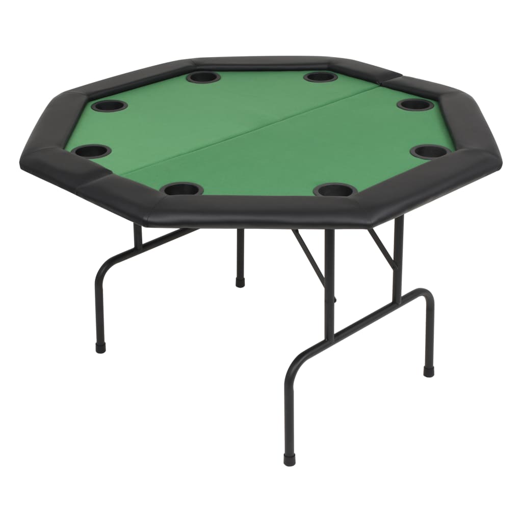 8718475589662_a_en_hd_1 vidaXL 8-Player Folding Poker Table 2 Fold Octagonal Green - Image 2