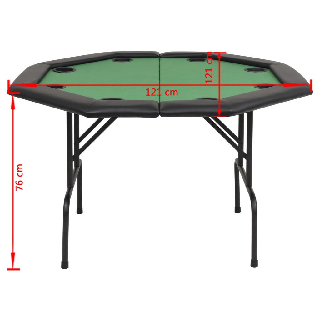 8718475589662_g_en_hd_4 vidaXL 8-Player Folding Poker Table 2 Fold Octagonal Green - Image 6
