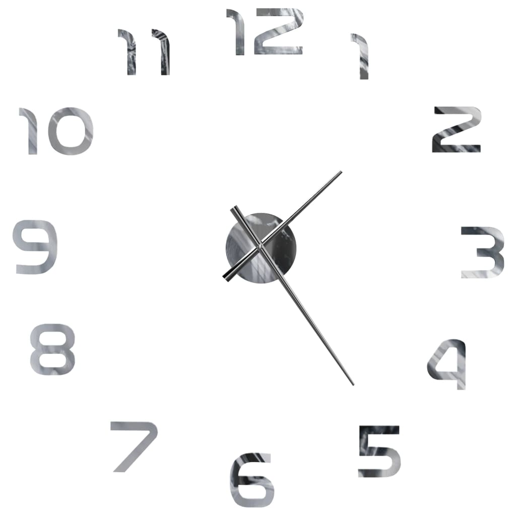 8718475589853_a_en_hd_1 vidaXL 3D Wall Clock Modern Design 100 cm XXL Silver - Image 2