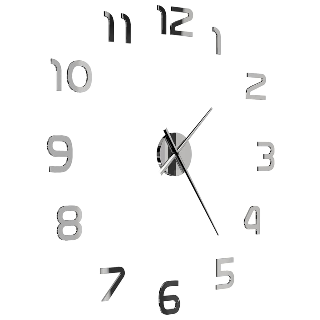 8718475589853_g_en_hd_1 vidaXL 3D Wall Clock Modern Design 100 cm XXL Silver - Image 3
