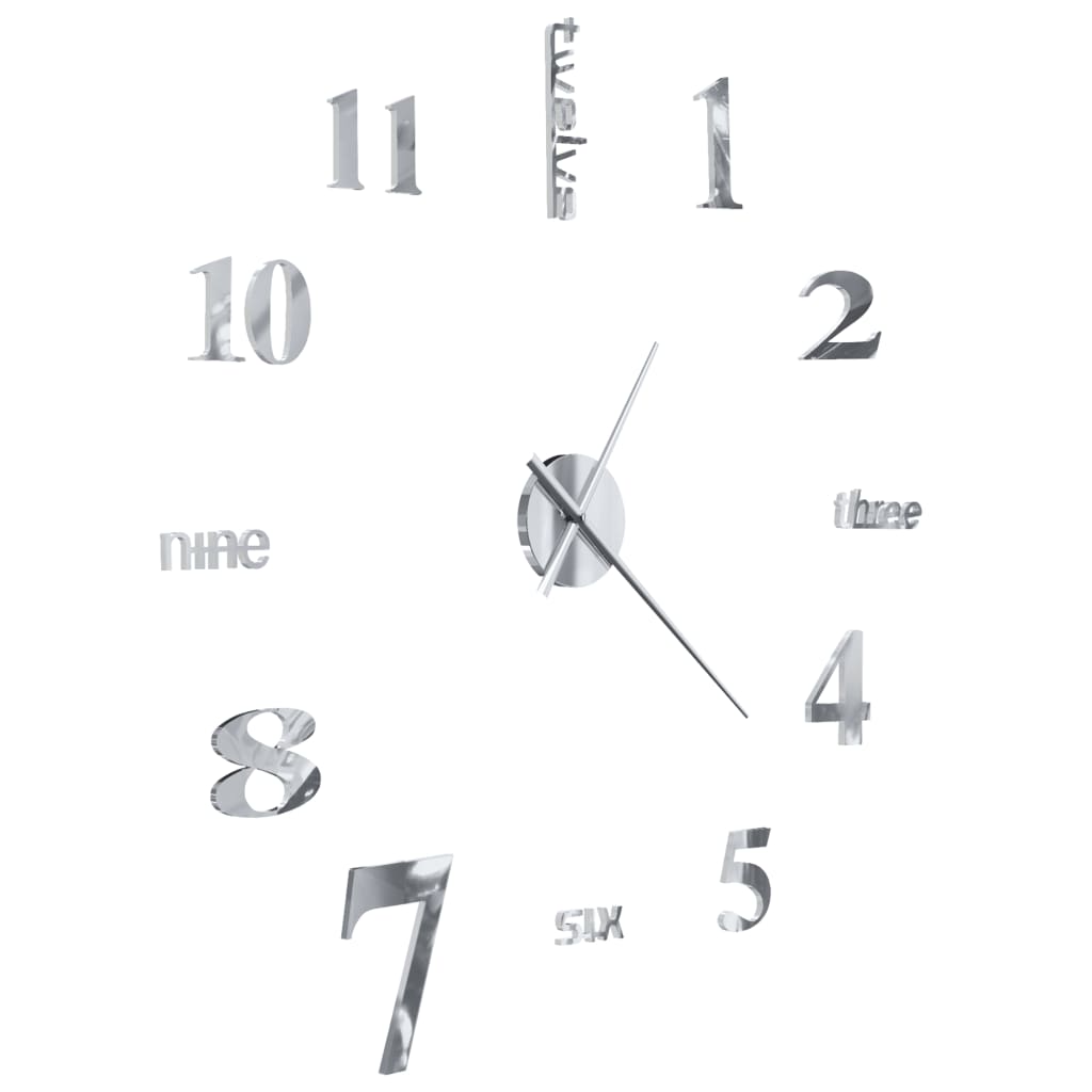 8718475589877_g_en_hd_2 vidaXL 3D Wall Clock Modern Design 100 cm XXL Silver - Image 4