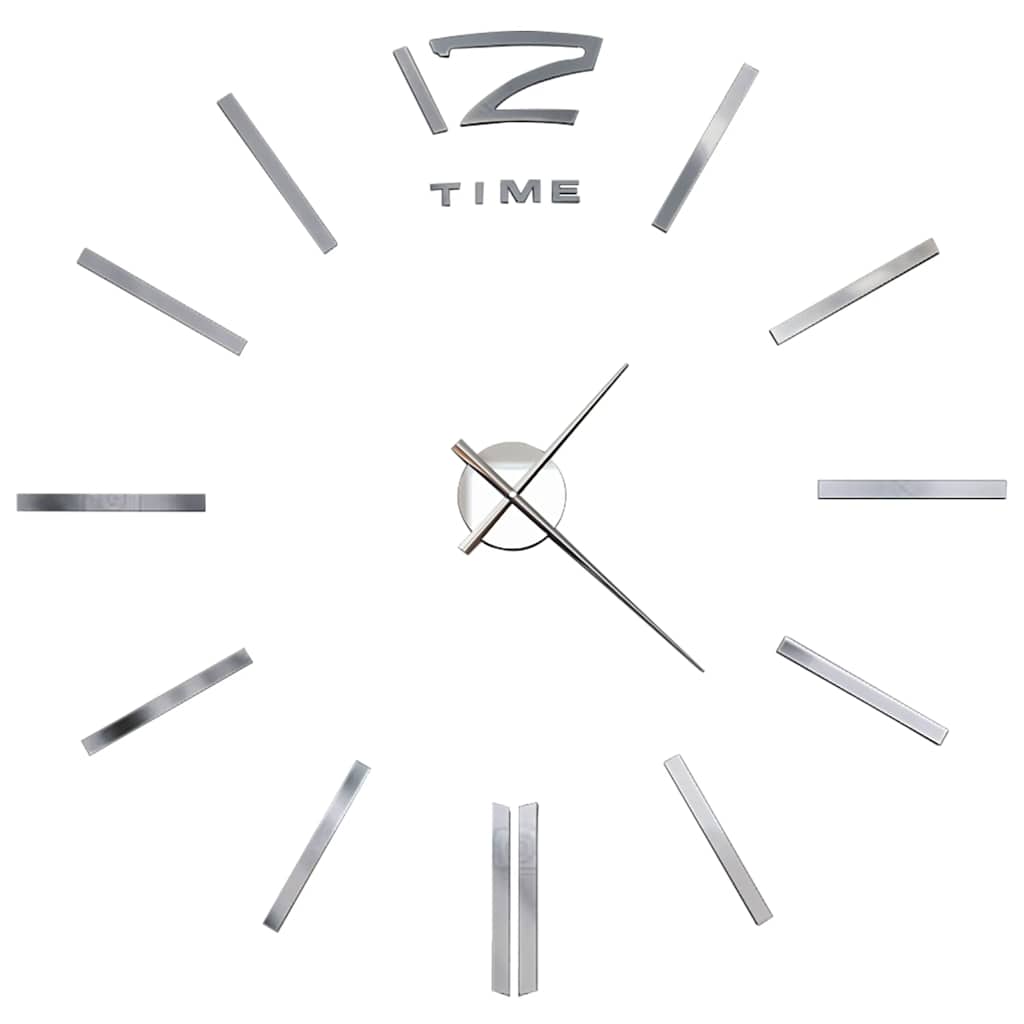 8718475589884_g_en_hd_1 vidaXL 3D Wall Clock Modern Design 100 cm XXL Silver - Image 3