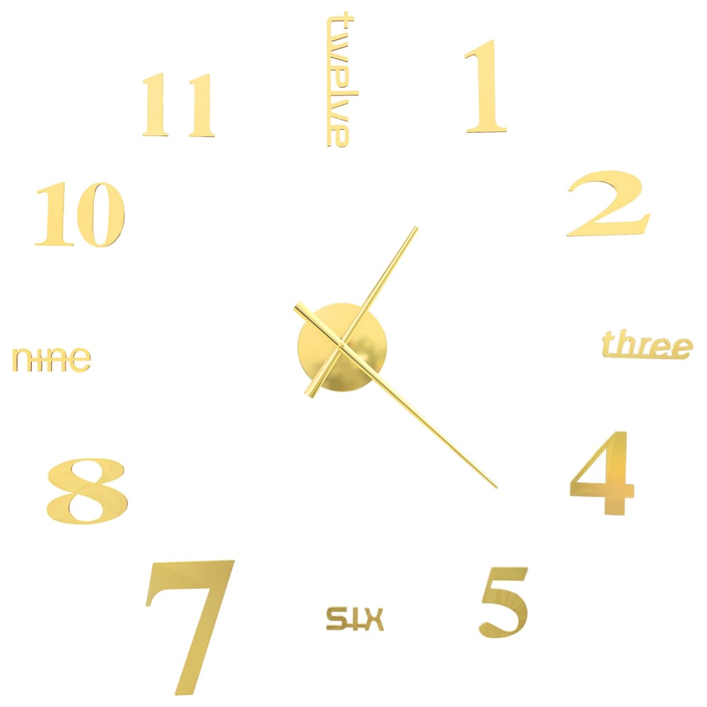 8718475589891_g_en_hd_1 vidaXL 3D Wall Clock Modern Design 100 cm XXL Gold - Image 3
