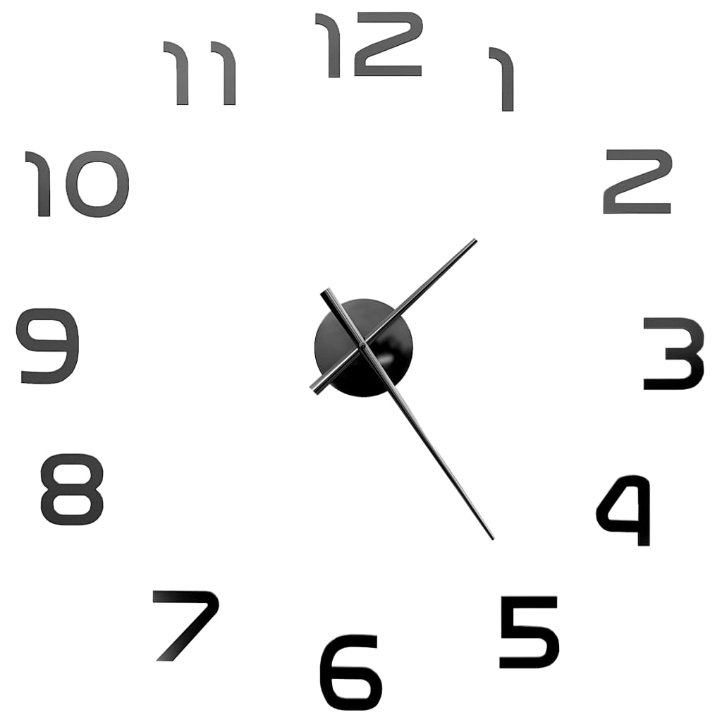 8718475589907_g_en_hd_1 vidaXL 3D Wall Clock Modern Design 100 cm XXL Black - Image 3