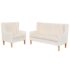 vidaXL Sofa Set 2 Pieces Fabric Cream White