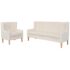 vidaXL Sofa Set 2 Pieces Fabric Cream White