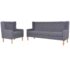 vidaXL Sofa Set 2 Pieces Fabric Grey