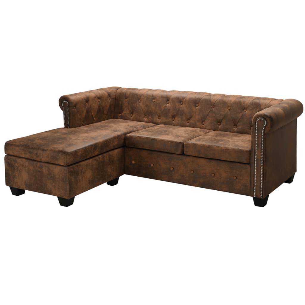 8718475590903_a_en_hd_1 vidaXL L-shaped Chesterfield Sofa Artificial Suede Leather Brown - Image 1