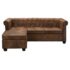 vidaXL L-shaped Chesterfield Sofa Artificial Suede Leather Brown - Image 2