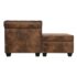 vidaXL L-shaped Chesterfield Sofa Artificial Suede Leather Brown - Image 3