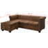 vidaXL L-shaped Chesterfield Sofa Artificial Suede Leather Brown - Image 7