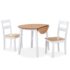 vidaXL Dining Set 3 Pieces MDF and Rubberwood White